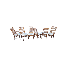 Load image into Gallery viewer, Vintage Chinoiserie Faux Bamboo Dining Chairs in Aloha Pattern by Dixie