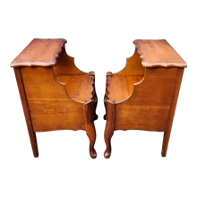 Load image into Gallery viewer, Vintage French Provincial 2 Tier Cherry Nightstands - a Pair