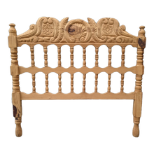 Load image into Gallery viewer, Vintage Hand Carved Indonesian Spindle Headboard in Natural Unfinished Wood