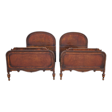 Load image into Gallery viewer, Vintage Jacobean Revival Berkey and Gay Twin Beds - a Pair
