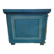 Load image into Gallery viewer, Antique Hand Painted Ornate Blue and Red German Trunk