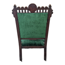 Load image into Gallery viewer, SOLD - Late 19th Century Antique Victorian Eastlake Armchair Upholstered In Emerald Green Velvet