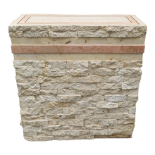 Load image into Gallery viewer, Vintage Postmodern Tessellated Stone Travertine Petite Console Table