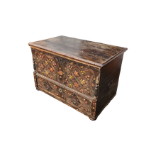 Load image into Gallery viewer, Antique Patinated Painted Wedding Trunk