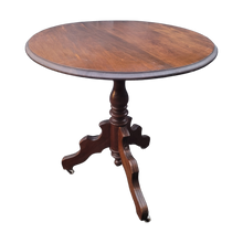 Load image into Gallery viewer, Antique Round Victorian Foyer or Hall Table