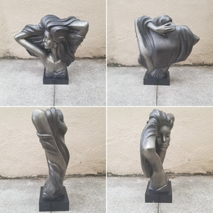 SOLD - Vintage 80s Does Deco Lady Bust Sculpture "The Model" by A. Daniel