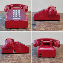 Load image into Gallery viewer, Vintage Burgundy Red Push Botton Desk Table Top Telephone Landline