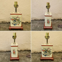 Load image into Gallery viewer, Vintage Petite Porcelain Japanese Chinoiserie Ceramic Peacock Table Lamp