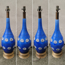 Load image into Gallery viewer, Vintage Mid-Century Modern Cobalt Blue Ceramic Lamp