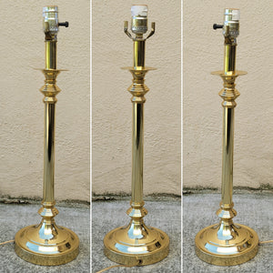 Vintage Brass Buffet Candlestick Lamp