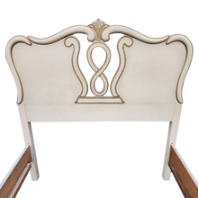 Load image into Gallery viewer, Vintage French Provincial Twin Sized Beds In Cream White And Gold - a Pair