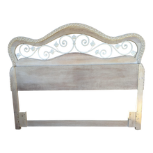 Load image into Gallery viewer, Coastal Crisp White Wicker Headboard With Scrolling Details