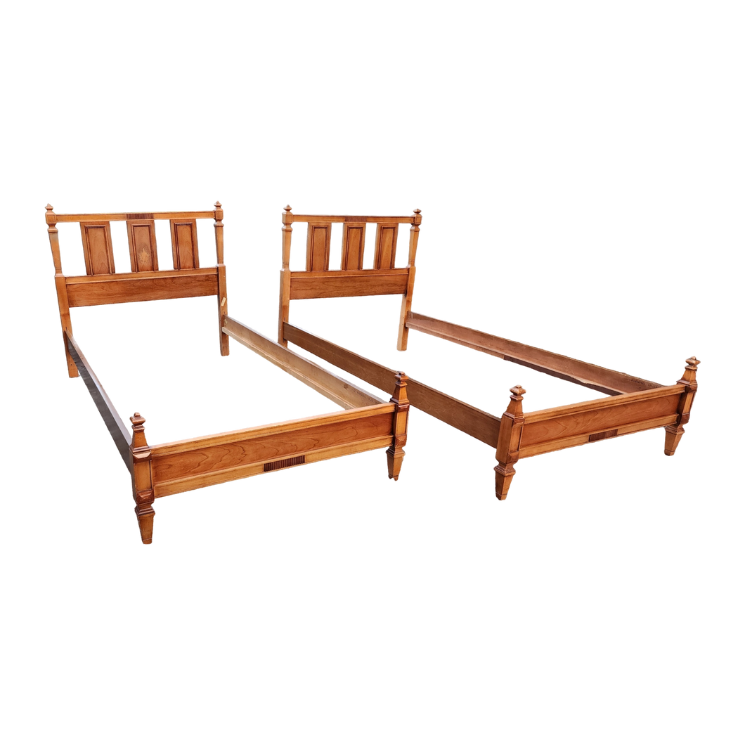 Vintage Mid-Century Neoclassical Twin Beds - a Pair