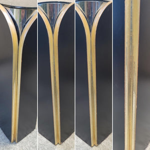 Vintage Black and Gold Postmodern Side Tables - a Pair