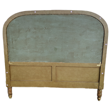Load image into Gallery viewer, Vintage Gold-Accented Green Brocade Upholstered Full Size Headboard