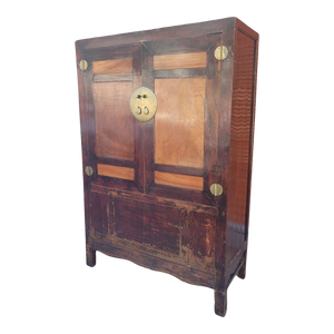 Vintage Chinese Country Lacquered Wedding Cabinet