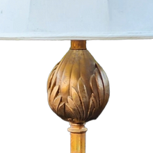 Load image into Gallery viewer, Vintage Gold Leaf Bud Motif Floor Lamp