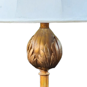 Vintage Gold Leaf Bud Motif Floor Lamp