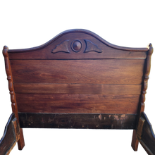 Load image into Gallery viewer, SOLD - Antique Victorian Era Empire Full-Sized Bed in Cherry Wood with Burled Walnut Accents