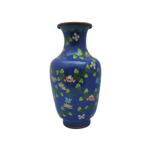 Load image into Gallery viewer, SOLD - Antique Cobalt Blue Floral Lotus Flower Cloisonne Vase
