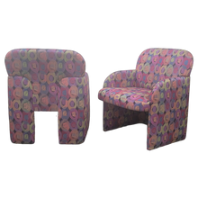 Load image into Gallery viewer, SOLD - Vintage Chunky Postmodern Diminutive Low Profile Club Chairs - a Pair