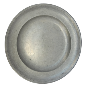 SOLD - Antique Mid 19th Century Pewter Charger Plate Marked I.B. Finck Enell Blockzinn