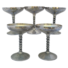 Load image into Gallery viewer, Vintage Beyca Silver Plated Champagne Coup Sherbert Cup Goblets - Set of 5