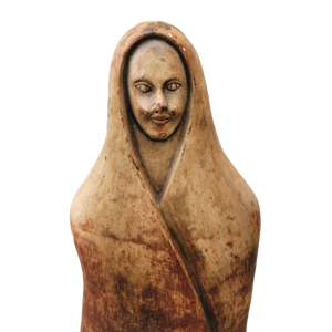 Vintage Primitive Terra Cotta Madonna Virgin Mary Statue