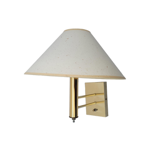 1980s Vintage Brass Plated Wall Sconce With Natural Tone Empire Shade