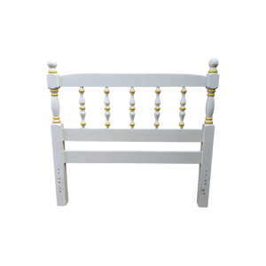 Vintage White With Yellow Accent Twin Spindle Headboard