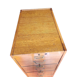 Antique Quartersawn Golden Tiger Oak 4 Drawer Filing Cabinet