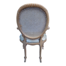 Load image into Gallery viewer, Vintage Rope Knot Woven Cane Back Dining Captain&#39;s Chair or Armchair from Andre Originals of Brooklyn