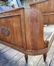 Load image into Gallery viewer, SOLD - Antique Quartersawn Oak Curved Footboard Full Sized Bed