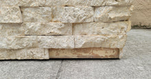 Load image into Gallery viewer, Vintage Postmodern Tessellated Stone Travertine Petite Console Table