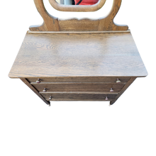 Load image into Gallery viewer, Antique Oak Mission Style Bureau, Dresser, or Chest of Drawers With Mirror