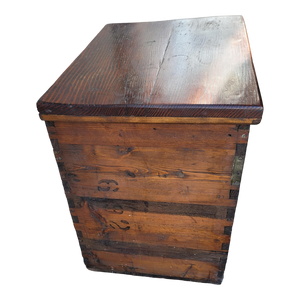 1970s Vintage Chinese Crate Storage Box Ottoman