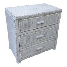 Load image into Gallery viewer, 1980s Vintage Coastal White Wicker Chest of Drawers