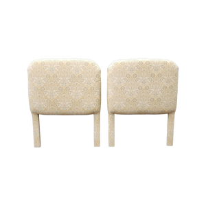 Upholstered Paisley Twin Headboards in Muted Tones in Yellow With Green and Blue Accents