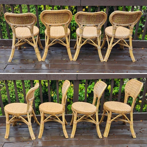 Vintage Woven Wicker Dining Chairs by Calif-Asia - Set of 6