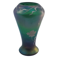Load image into Gallery viewer, Antique Poschinger Art Nouveau Bohemian Glass Emerald Green Vase