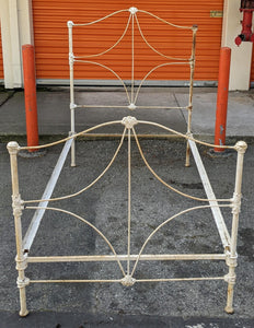 Antique Victorian Cast Iron Twin Sized Bedframe