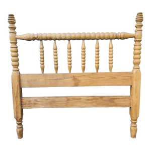 SOLD - Vintage twin sized Jenny lind Style Spindle Spool Turned Wood 4 Poster Headboard and Footboard