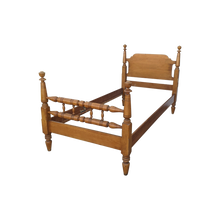 Load image into Gallery viewer, Vintage 1950s Four Poster Turned Wood Twin Bedframe