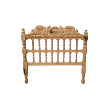 Load image into Gallery viewer, Vintage Hand Carved Indonesian Spindle Headboard in Natural Unfinished Wood