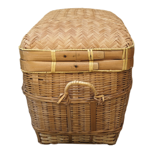 Chinoiserie Coastal Boho Chic Lidded Basket
