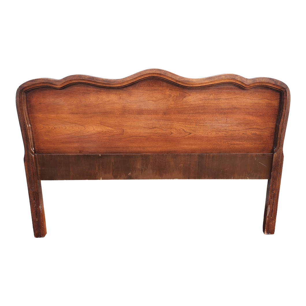 Vintage Simple Scalloped French Provincial Full Sized Headboard