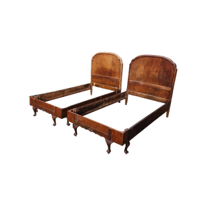 Vintage French Provincial Twin Beds for Restoration and Customization - a Pair