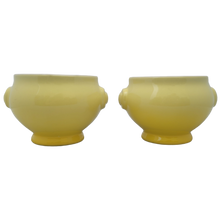 Load image into Gallery viewer, Early 21st Century Yellow Fade Ombre Le Creuset Stoneware Handled Soup Bowls- a Pair
