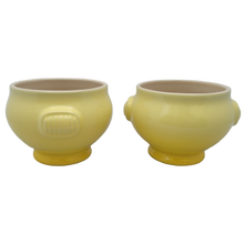 Load image into Gallery viewer, Early 21st Century Yellow Fade Ombre Le Creuset Stoneware Handled Soup Bowls- a Pair