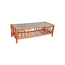 Load image into Gallery viewer, Vintage Rectangular Bent Bamboo Boho Chic Coastal Coffee Table - at EclecticCollective.com - Thumbnail